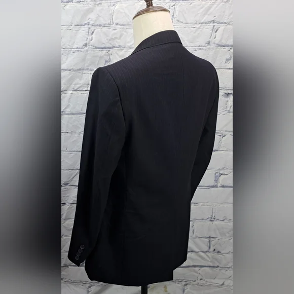 Samuelsohn Double Breasted Blazer Sport Coat Navy Striped Vintage Canvas 40R 38R - Picture 6 of 16